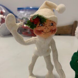 White Elf Annalee Mobilitee Posable Doll, 6"